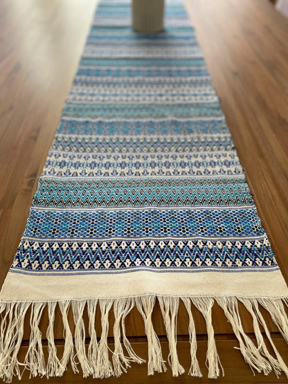 Guatemalan Handwoven Table Runners- Light Blues