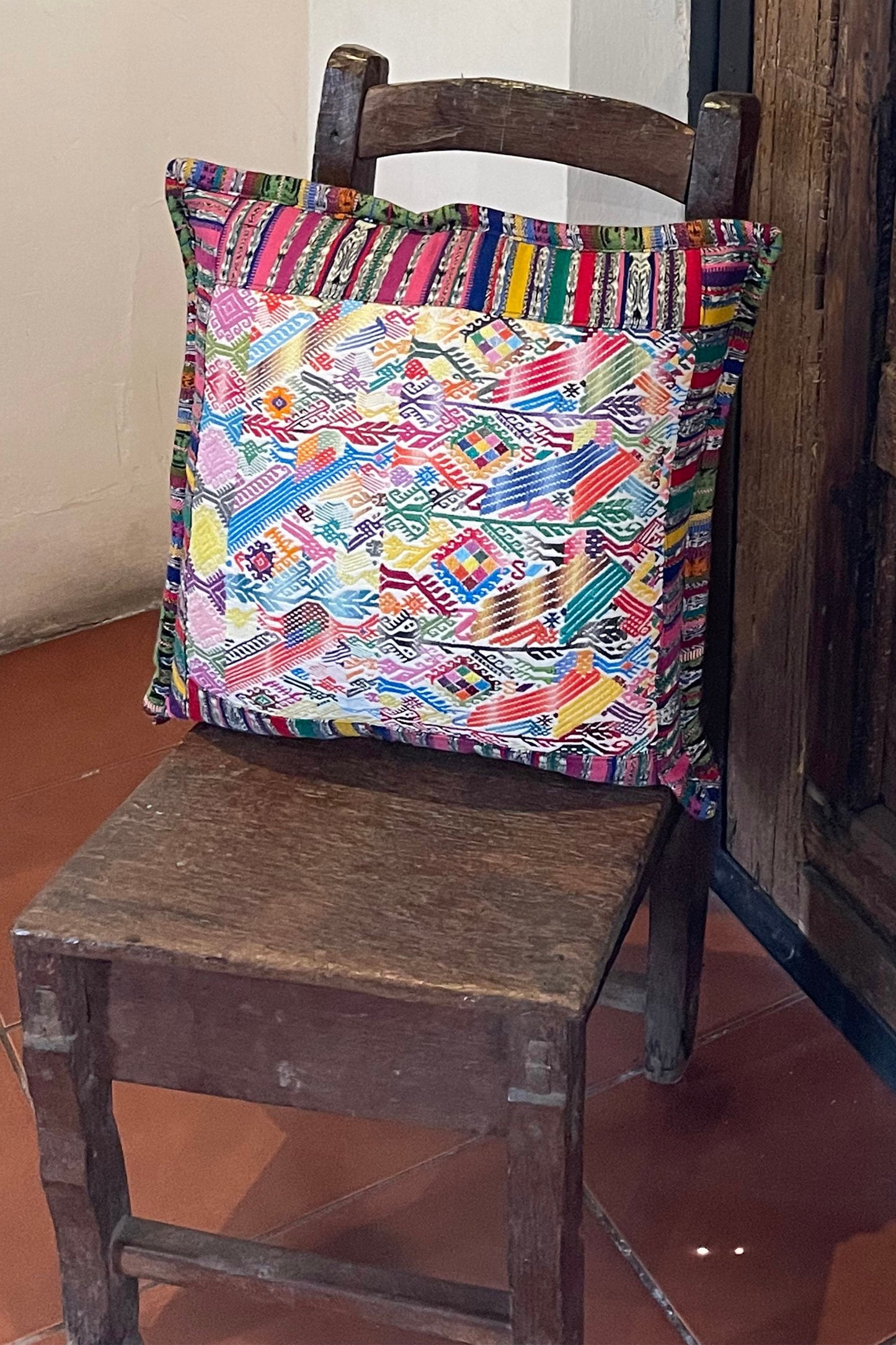 Guatemalan Huipil pillow covers from San Juan Chile Verde
