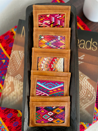 Guatemalan Authentic Leather/Huipil Card Holders