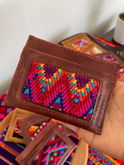 Guatemalan Authentic Leather/Huipil Card Holders