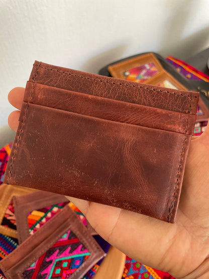 Guatemalan Authentic Leather/Huipil Card Holders