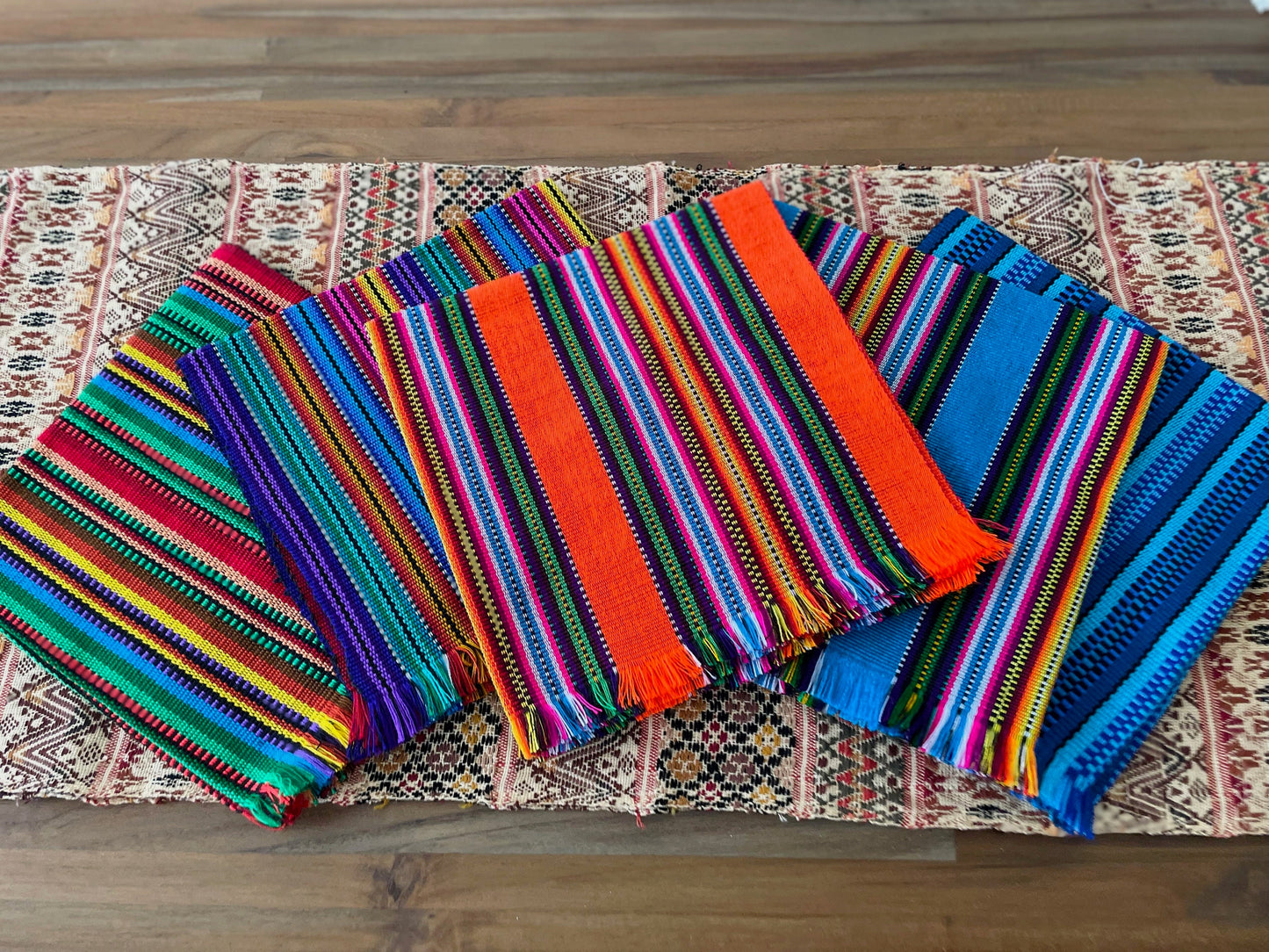 Handwoven tortilla warmer - Blue / Orange / Purple / Lime /Aqua