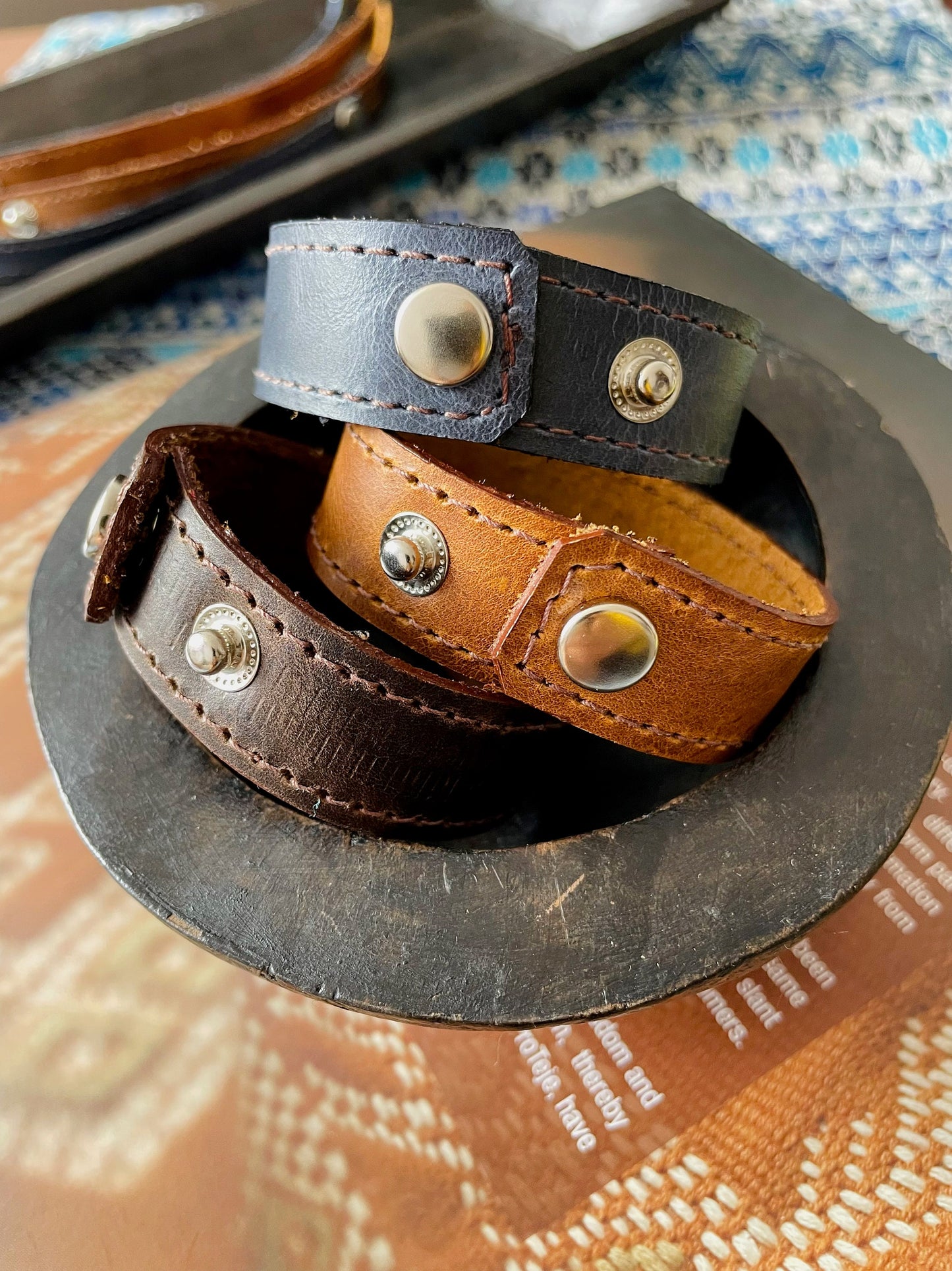 Guatemalan Handmade Authentic Leather Bracelets