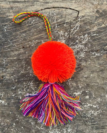 Guatemalan Pom-poms with colorful tassels/Charms