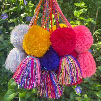 Guatemalan Pom-poms with colorful tassels/Charms