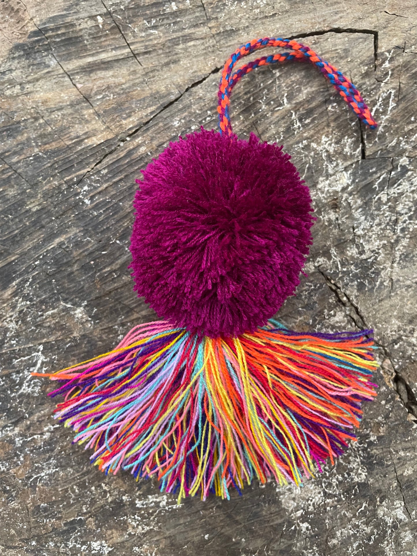 Guatemalan Pom-poms with colorful tassels/Charms