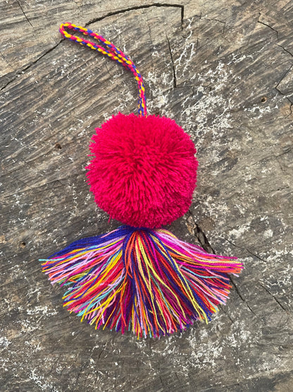 Guatemalan Pom-poms with colorful tassels/Charms